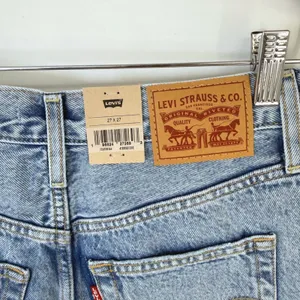 Levi's Ribcage Straight Ankle Jeans Womens 27 Light Wash‎ Distressed Button Fly thumbnail 6