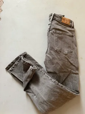 Zara Washed Taupe High-Rise Jeans thumbnail 3