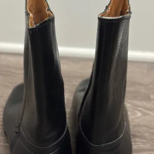 VTG Y2K Justin Black Leather Roper Western Cowboy Boots Square Toe 5.5 Wide Boho thumbnail 8