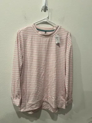 Pink Striped PJ Top by Lands End thumbnail 1