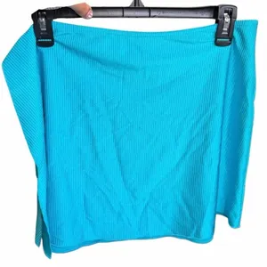 Aerie Sarong Wrap Coverup Ribbed Skirt‎ Size XL NWT Bright Turquoise Beach thumbnail 2