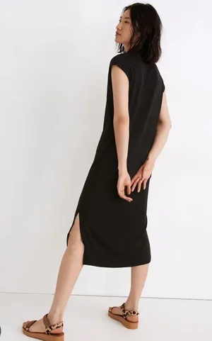 Madewell black Sleeveless Midi Dress thumbnail 1