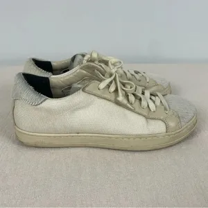 P448 Cream Low Top John Yeti‎ Fur Lace Up Distressed Sneaker thumbnail 6