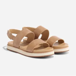 Nisolo Go-To Flatform Leather Platform Sandals Almond 7.5 thumbnail 8