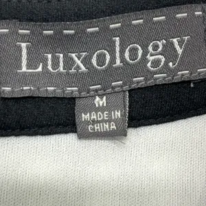 Luxology Laser Cut Out Sheath Dress W/Jeweled Round‎ Neckline M Black/White thumbnail 3