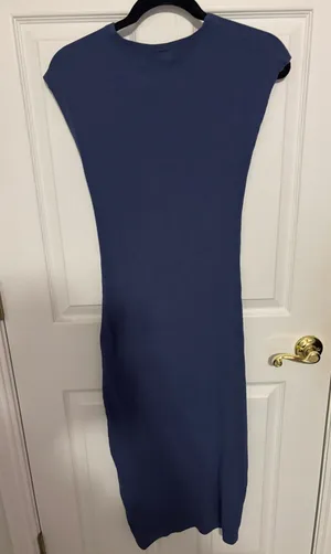 ribbed blue dress thumbnail 1
