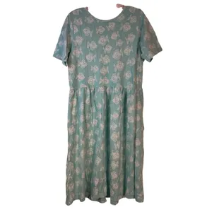 Fresh Produce Teal Fish Print Cotton Midi Dress ASDRISF 21187 Aqua Medium‎ thumbnail 2