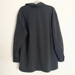 Alo Yoga Pinstripe Daylight Button Down Long Sleeve Black/Titanium M thumbnail 6