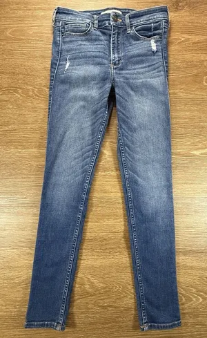 Abercrombie & Fitch Women's 2S Super Skinny Jeans Distressed Blue W26 L29 thumbnail 1