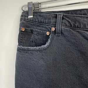 Abercrombie Fitch 90s Straight Ultra High Rise Distressed Black Jeans 35 20 new thumbnail 4