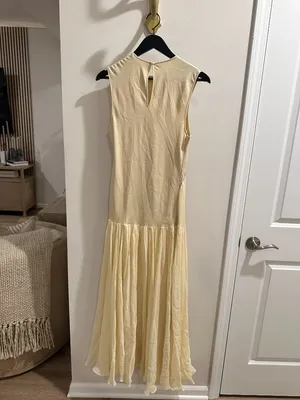 GEISHA DESIGNS Anthropologie Drop Waist Embroidered Maxi Dress in Light Yellow thumbnail 7