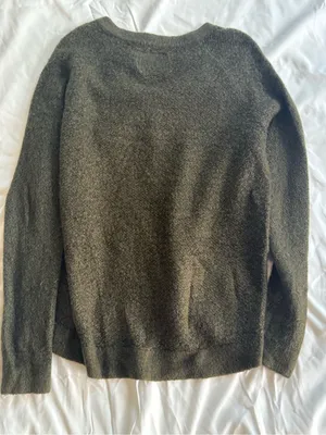 Abercrombie & Fitch Olive Green Crewneck Sweater with Zip Detail thumbnail 3