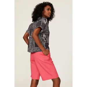 Samsoe Sz 6 Nora Honeysuckle Pink High Rise Cotton Bermuda Summer Resort Shorts thumbnail 3