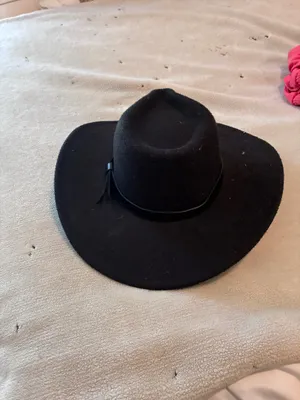 Spirit Black Western Cowboy, Cowgirl Hat, Turquoise Strap, Men Women Retro Wide Brim thumbnail 4