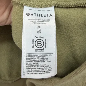 Athleta XL Coaster‎ Luxe Quarter Zip Hoodie Olive Green Sweatshirt Pullover thumbnail 4