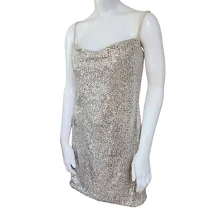 La Femme Silver Sequin Spaghetti Strap Mini Dress (12) thumbnail 3