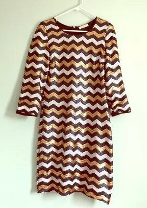 Zig zag sequin dress thumbnail 1