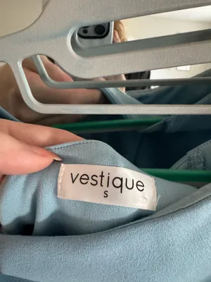Light Blue Vestique Dress thumbnail 4