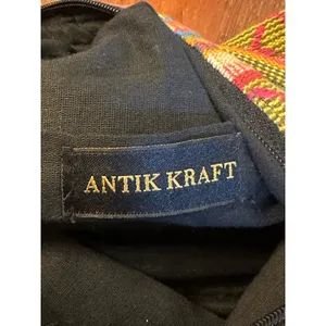 Antik Kraft Bohemian-Style Hobo Shoulder Bag Woven Colorful Pattern Black Strap thumbnail 4