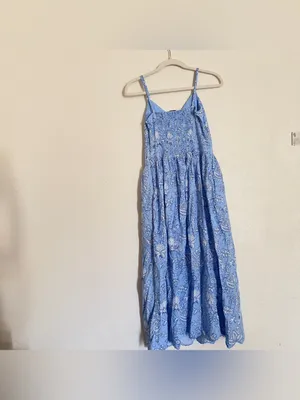 Roller rabbit Women Floral Vines Drop Waist Midi A-Line Dress Blue thumbnail 10