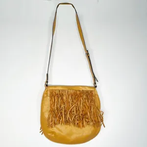 Axcess Fringe Boho Western Tan Vegan Leather Suede Crossbody Bag Handbag thumbnail 7