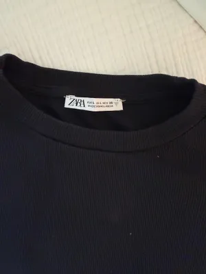 Zara Black Ruffle Sleeve Top thumbnail 2