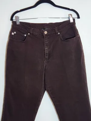 Lauren Ralph Lauren Brown Straight Leg Jeans Size 12 Petite thumbnail 2