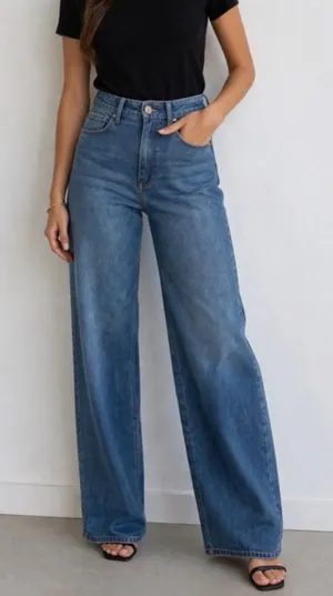NWOT Market & Spruce Wide Leg Jeans‎ Blue Size 8 Clean Girl Minimalist Modern thumbnail 1