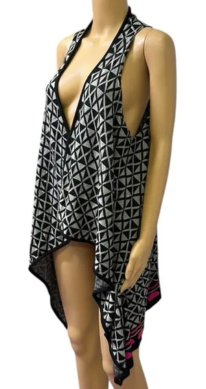 Im in Love with Derek Asymmetrical Knit Long Sleeveless Open Front Vest L to XL thumbnail 1