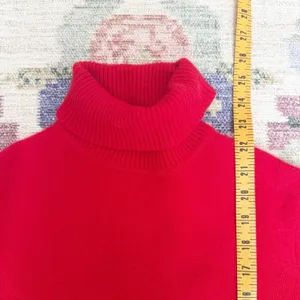 Vintage Pursuits Womens Cashmere Turtle Neck Sweater Small Red Old Money Holiday thumbnail 6