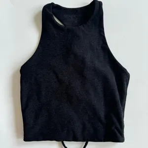 BEYOND YOGA Space Dye Across The Straps Cropped Tank Darkest Night Black Size XS thumbnail 5
