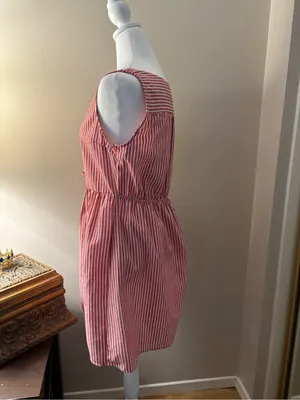 Monteau Dress Women’s Size M Red and White Striped Tie-Neck Top thumbnail 4