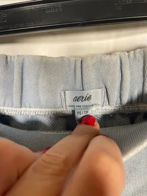 Aerie Womens Blue High Waist Trouser Sweatshort Xs thumbnail 3