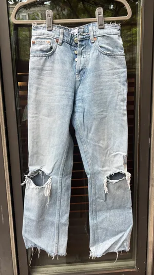ZARA Straight Distressed Jeans thumbnail 1