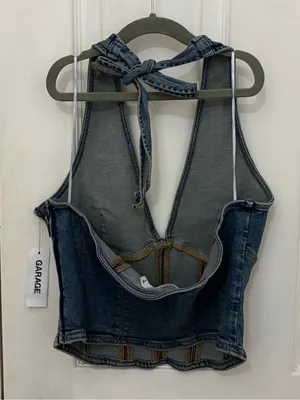 NWT!! Garage Denim Halter Top with Side Zipper thumbnail 8