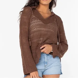 ROXY JR NEW Hippie Hoodie Relaxed Sweater Sz L thumbnail 3