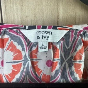 crown & ivy Vibrant Pink and Orange Blouse thumbnail 2