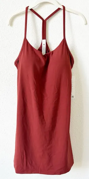Lululemon Flow Y Dress B/C Cup Cranberry Charm Size XL Athleisure Sporty Tennis thumbnail 1