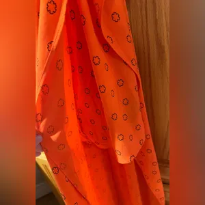 Urban‎ Outfitters Ooh La La Orange Red Rouge Side-Slit Romper Overlay Maxi Dress thumbnail 10