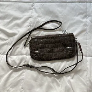 Vintage 90s Y2K Brighton Brown Leather Reptile Print Shoulder Bag‎ Hearts thumbnail 12