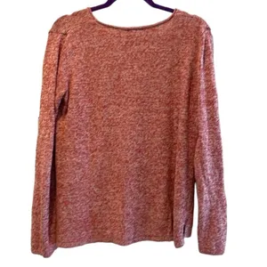 Old Navy Sweater Red Marled V-Neck Knit Pullover Casual Womens‎ Large thumbnail 2