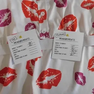 NEW!! HOT LIPS‎ Lipstick Kiss Cropped Loungewear Two Piece Set Top Shorts Large thumbnail 9