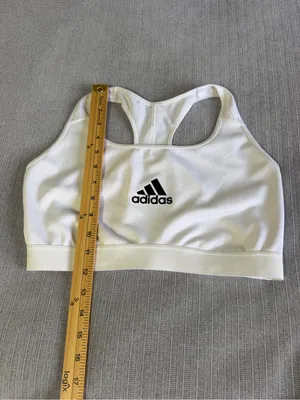 adidas White Sports Bra with Black Logo - Racerback Athletic Bra thumbnail 6