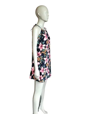 NWT Lulu’s Blue and Pink Flower Patterned Dress thumbnail 3