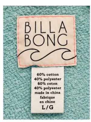 Billabong Mint Aqua Pullover Hoodie Size Large Cotton Blend Kangaroo Pocket thumbnail 4