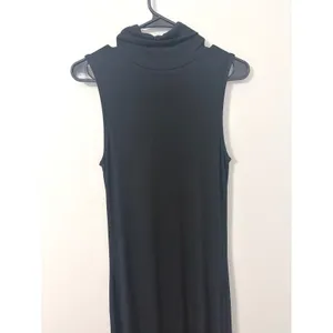New Day Black Sleeveless Turtleneck Maxi Dress Small Modal Blend NEW Minimalism thumbnail 10