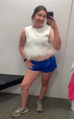 White Feather Blouse! Size L thumbnail 2