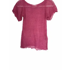 Ambra Maddalena Womens Sz L Pink Frankie Open Knit Sheer Stretchy Top Vintage thumbnail 3