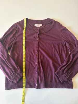 Gal Meets Glam Womens Button Up Cardigan Sweater Jumper Size XL Purple Academia thumbnail 2