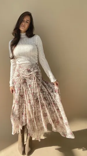 Boutique Pink Lace Maxi Skirt thumbnail 1